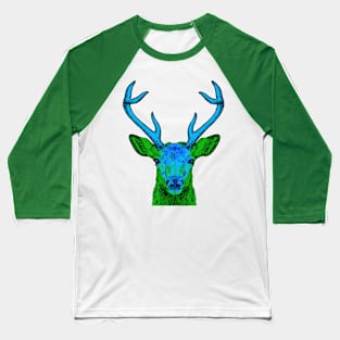 Deer Skull Interactive Green&Blue Filter T-Shirt #2 By Red&Blue Baseball T-Shirt